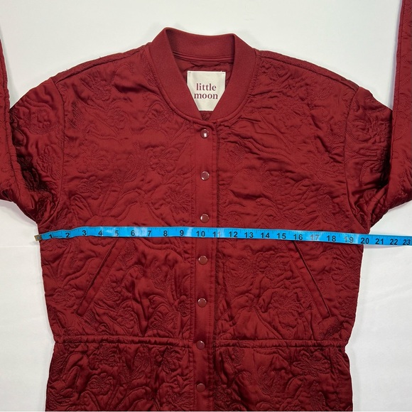 Aritzia Little Moon Floral Embroidered Cinch Waist Jacket - row red, M - Picture 10 of 12